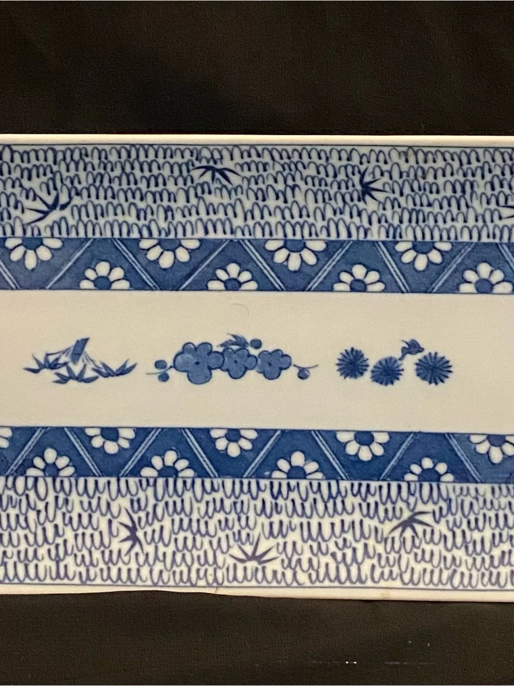 Japanese Ko-Imari style rectangular porcelain serving dish.